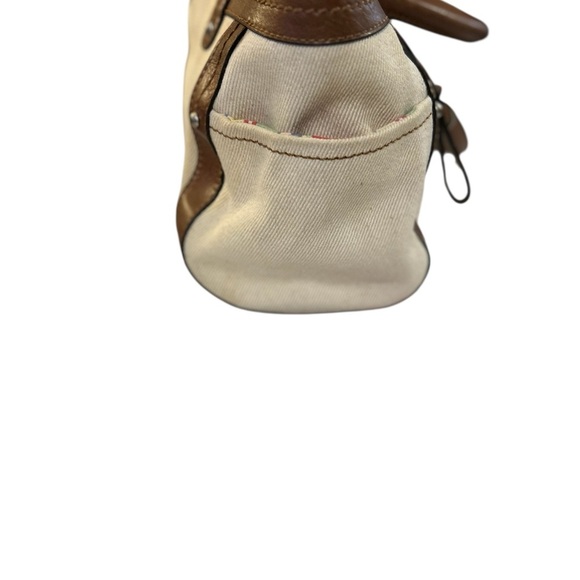 Fossil Vintage Canvas Leather Trim Bag with Leather Handles - Picture 3 of 8